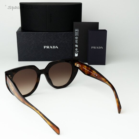 Prada Women Sunglasses Havana Brown Gradient Cat Eye PR14WS 2AU6S1 BRAND NEW - Picture 7 of 8
